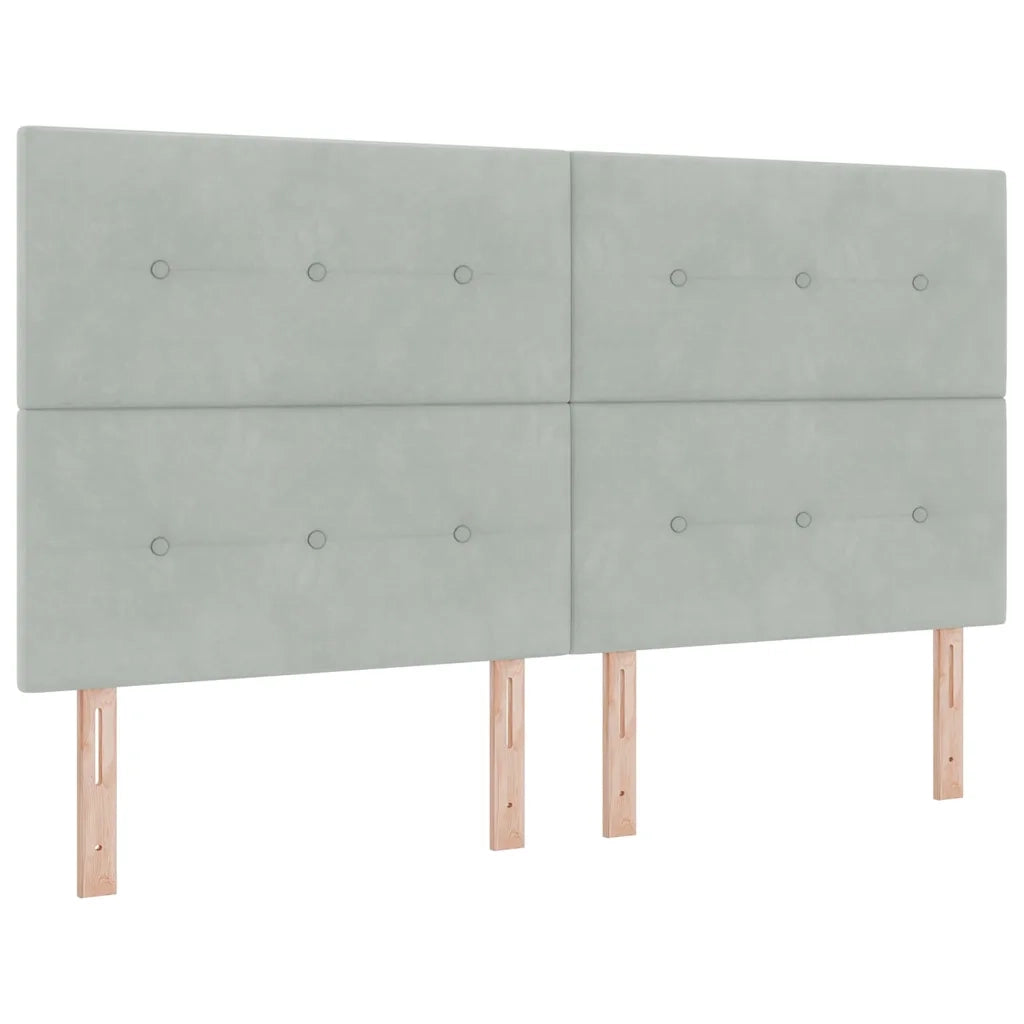 Letto a molle con testiera Grigio chiaro 180 x 200 cm Velluto 3343880