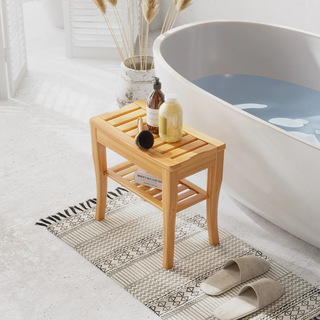 Sgabello da Bagno ¨C Minimal ¨C Bamb¨´ 47.5x26x44.5 cm Naturale