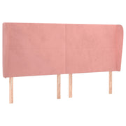 Testiera | Testata ad Orecchio Rosa 183x23x118/128 cm in Velluto
