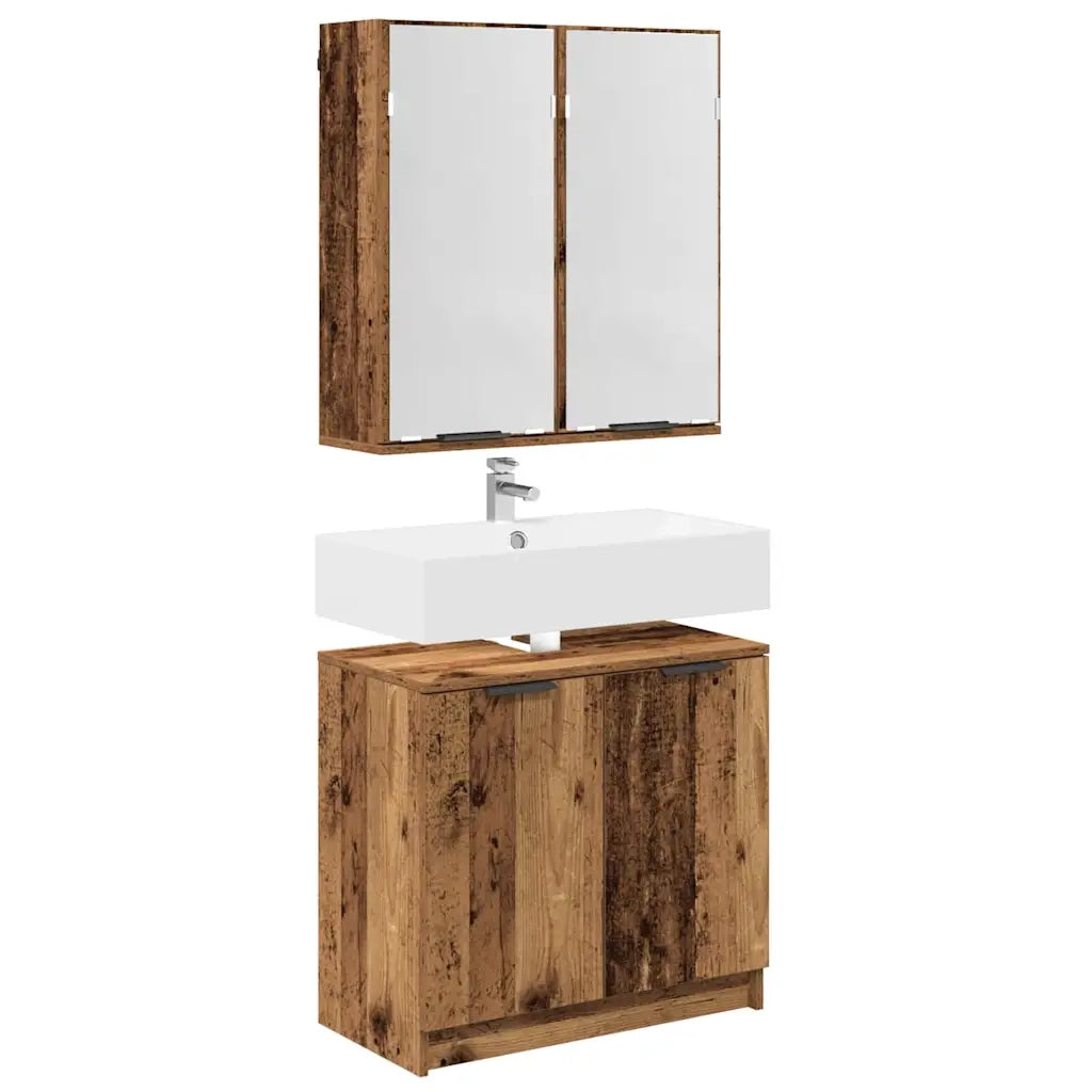 Set di Armadi da Bagno | Armadio da bagno Legno vecchio Legno multistrato