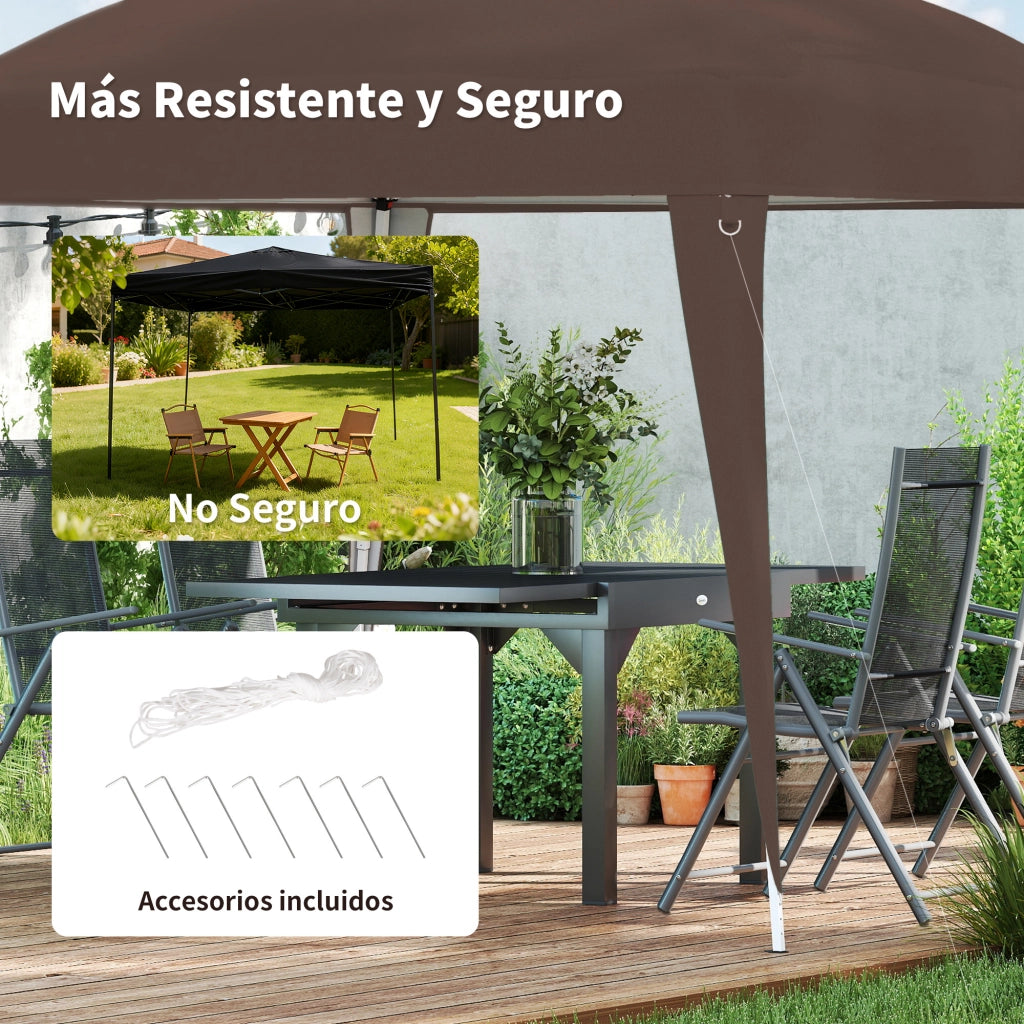 Carpa da giardino pieghevole 240x240 cm ¨C zephmum ¨C marrone