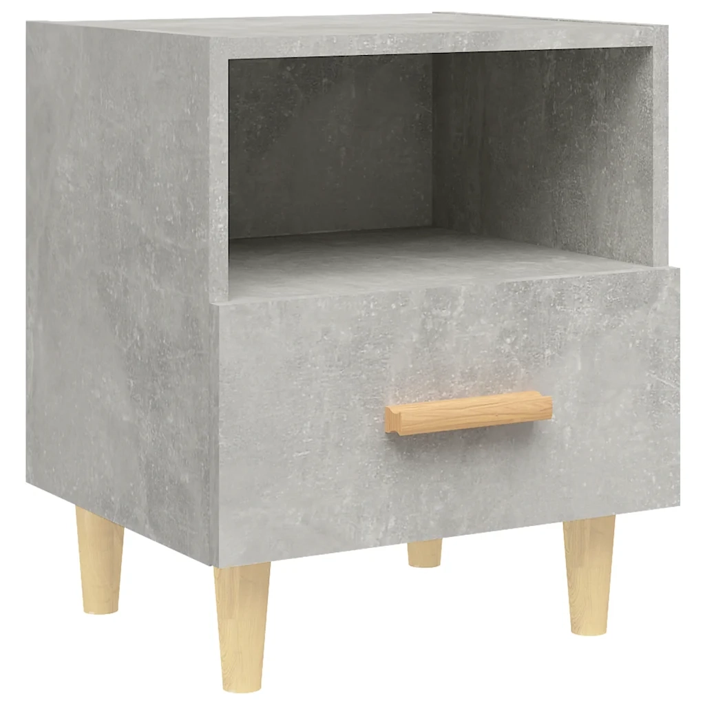 Comodini 2 pz-Set di 2 Tavolino da notte Grigio Cemento 40x35x47 cm