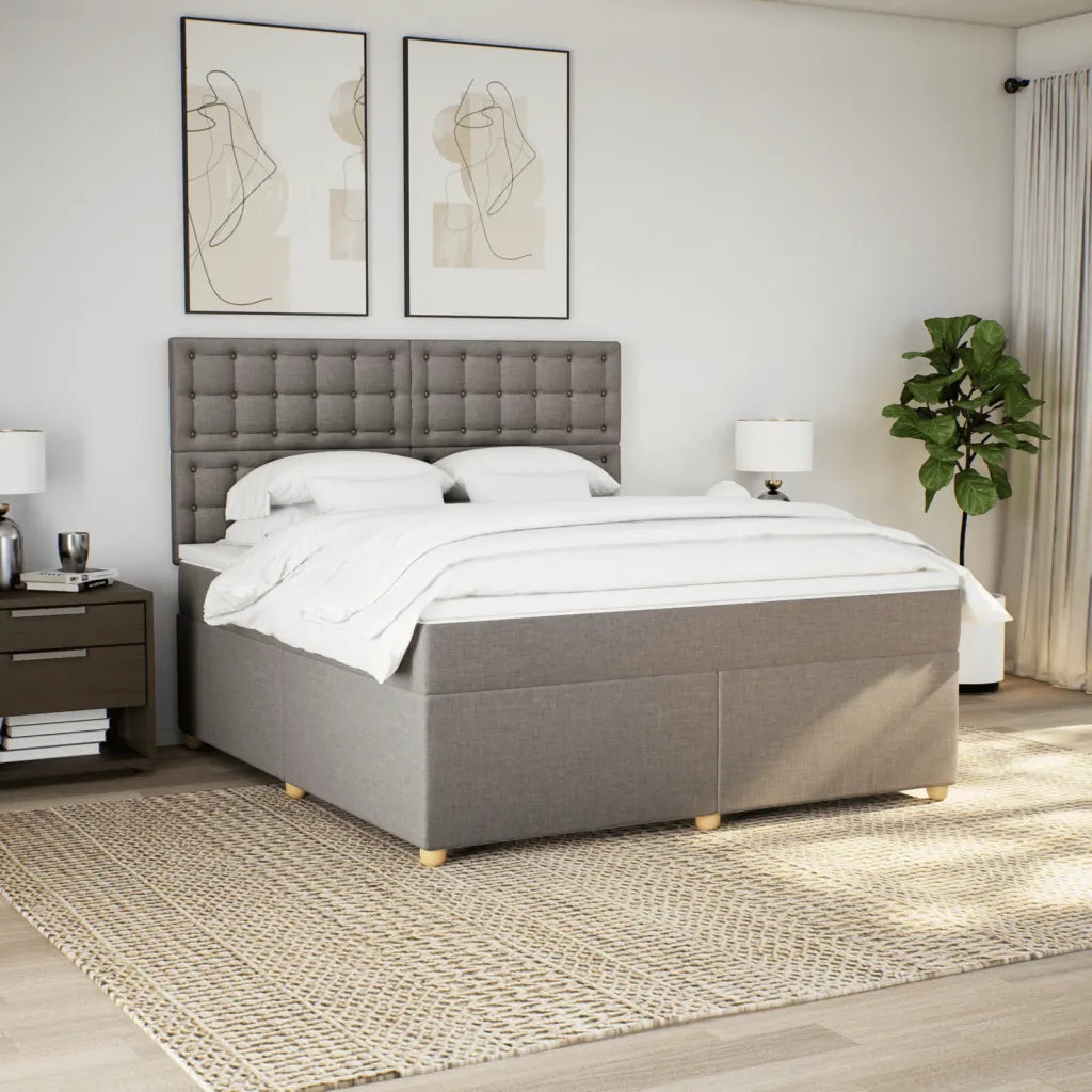 Giroletto a Molle con Materasso Tortora 180x200 cm in Tessuto 3293677