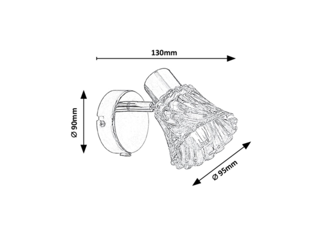 Applique vetro cromata con interruttore E14 Rabalux 5299