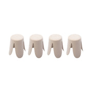 Set 4 sgabelli impilabili in bouclé, beige
