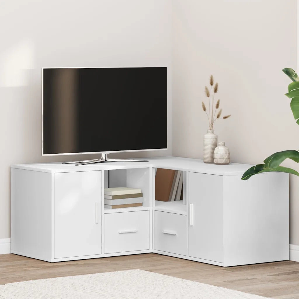 Mobile Angolare Bianco 160x40x45 cm in Truciolato CFW5678046