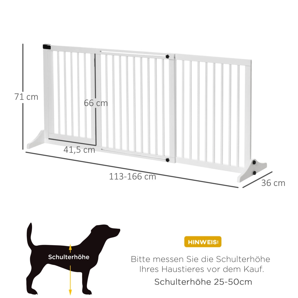 Cancello per Cani ¨C zephmum ¨C Bianco 113-166x71 cm Legno