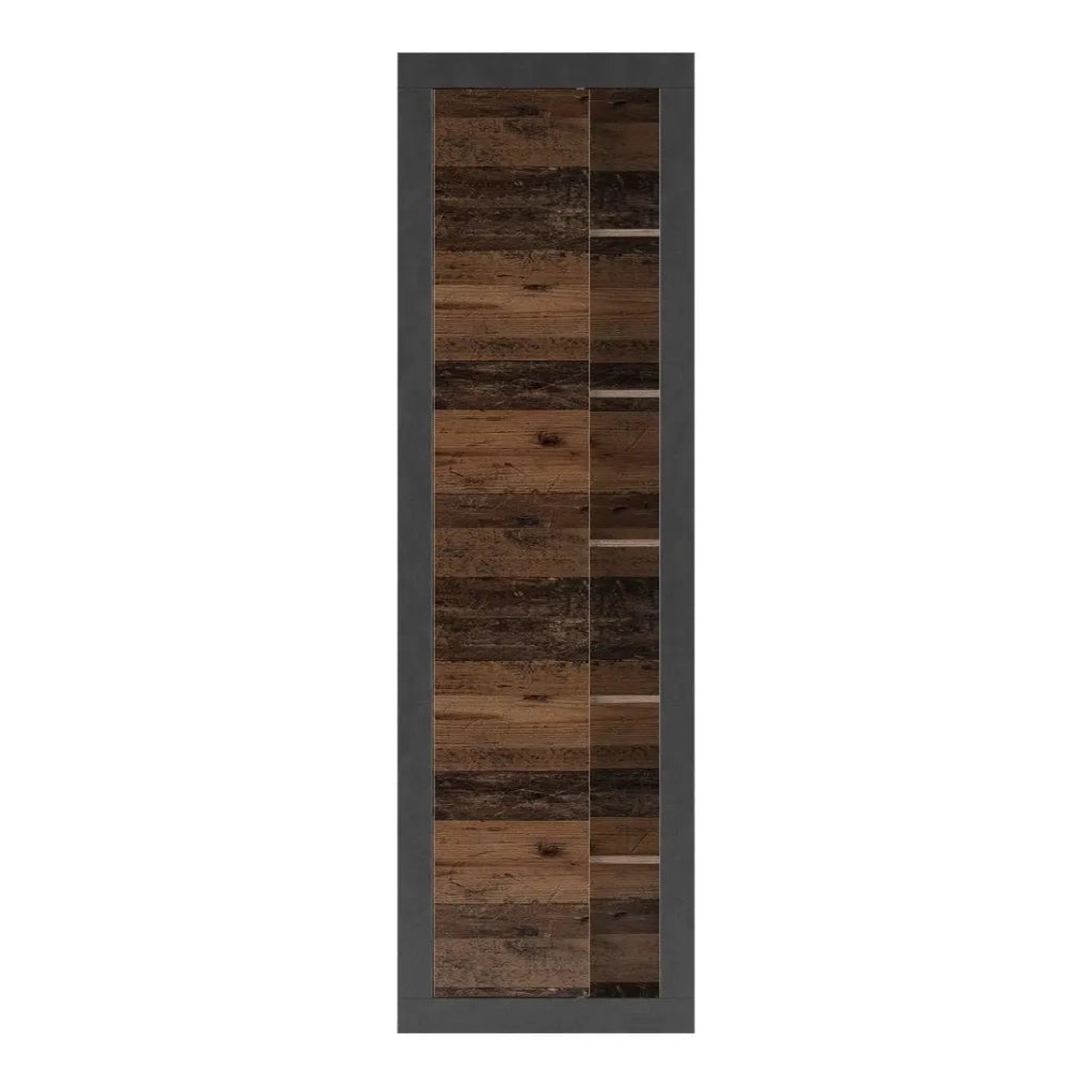 Libreria ONYXIA, colore quercia scura e nero opaco, 59,2 x 195,6 x 41,8 cm.