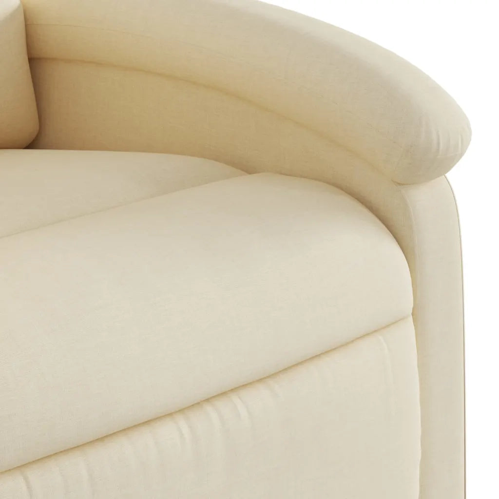 Poltrona Massaggiante Reclinabile Crema in Tessuto 371772