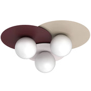 Lampada da soffitto Flat Luminex 3 luci E27 beige/bordeaux