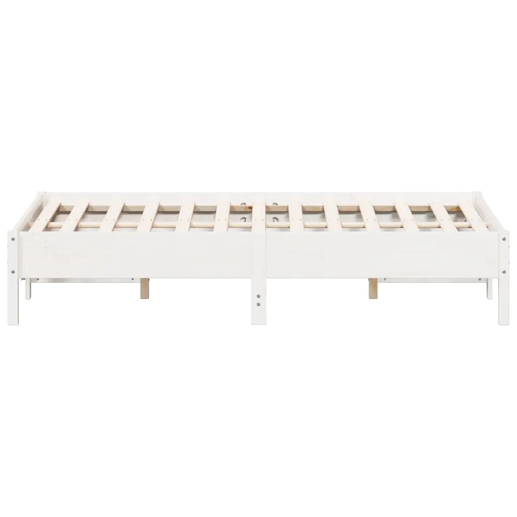 Letto senza Materasso-Struttura Letto Bianco 140x190 cm Legno Massello di Pino 438849