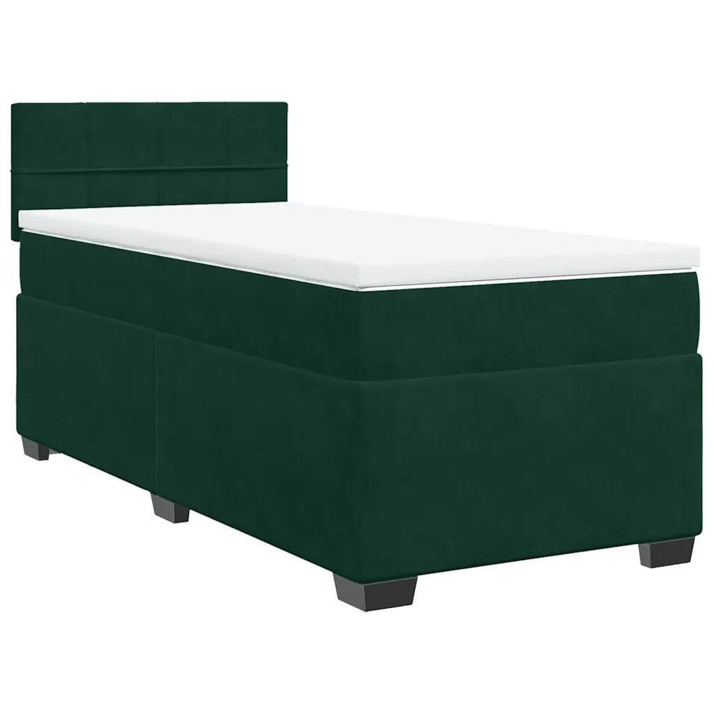 Giroletto a Molle con Materasso Verde Scuro 80x200 cm Velluto 3288465