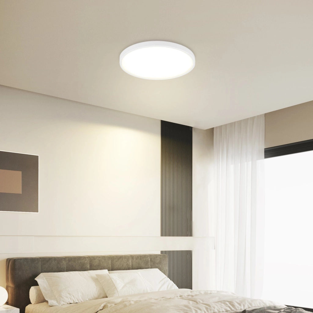ZMH Lampada da soffitto LED rotonda moderna 24W bianca per interni - Illuminazione a risparmio energetico