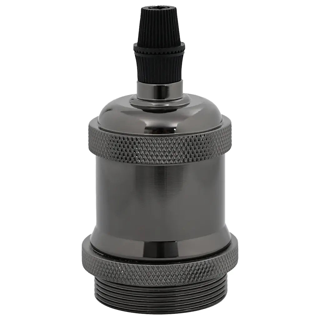 Portalampade 2 pz Nero Lucido E27