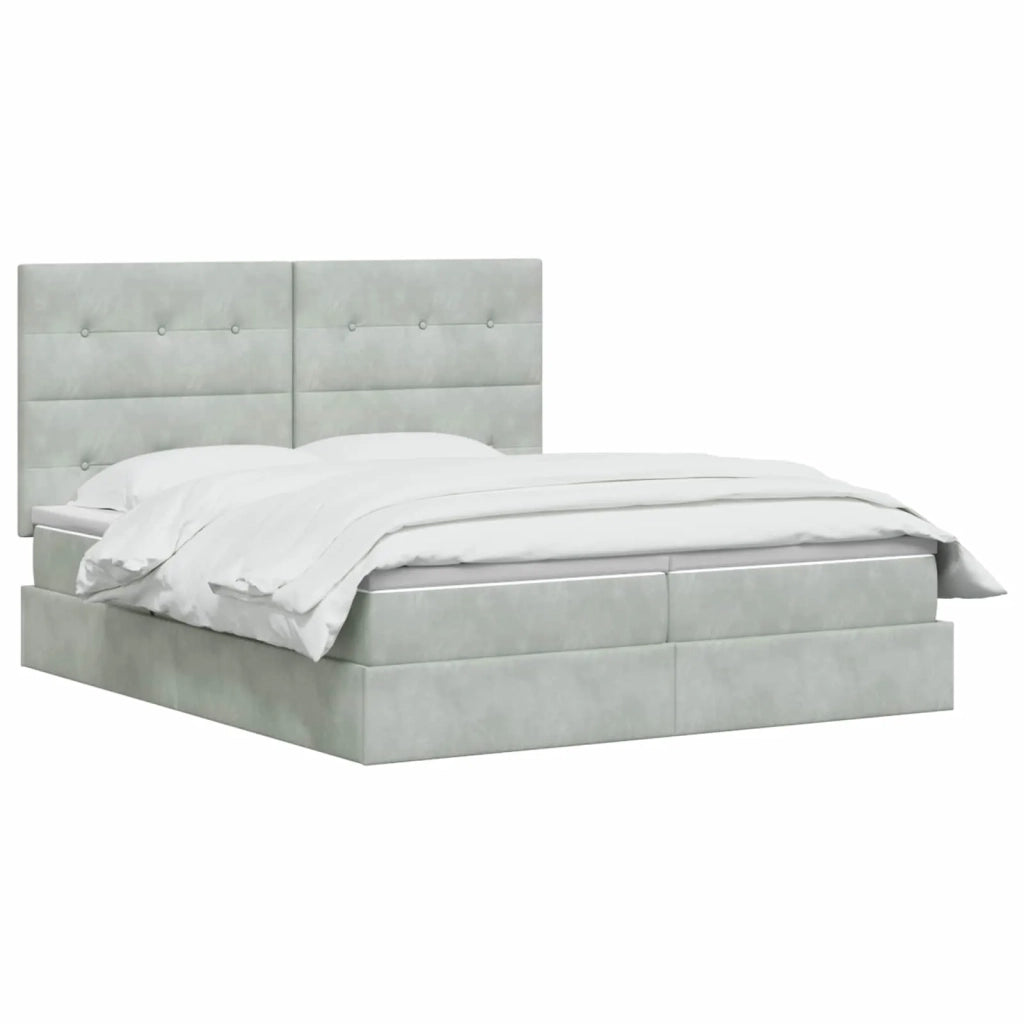 Letto con contenitore LED e materasso Grigio Chiaro 3460266