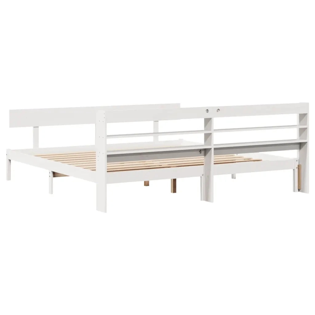 Letto senza Materasso-Struttura Letto Bianco 180x200 cm Legno Massello di Pino 863023