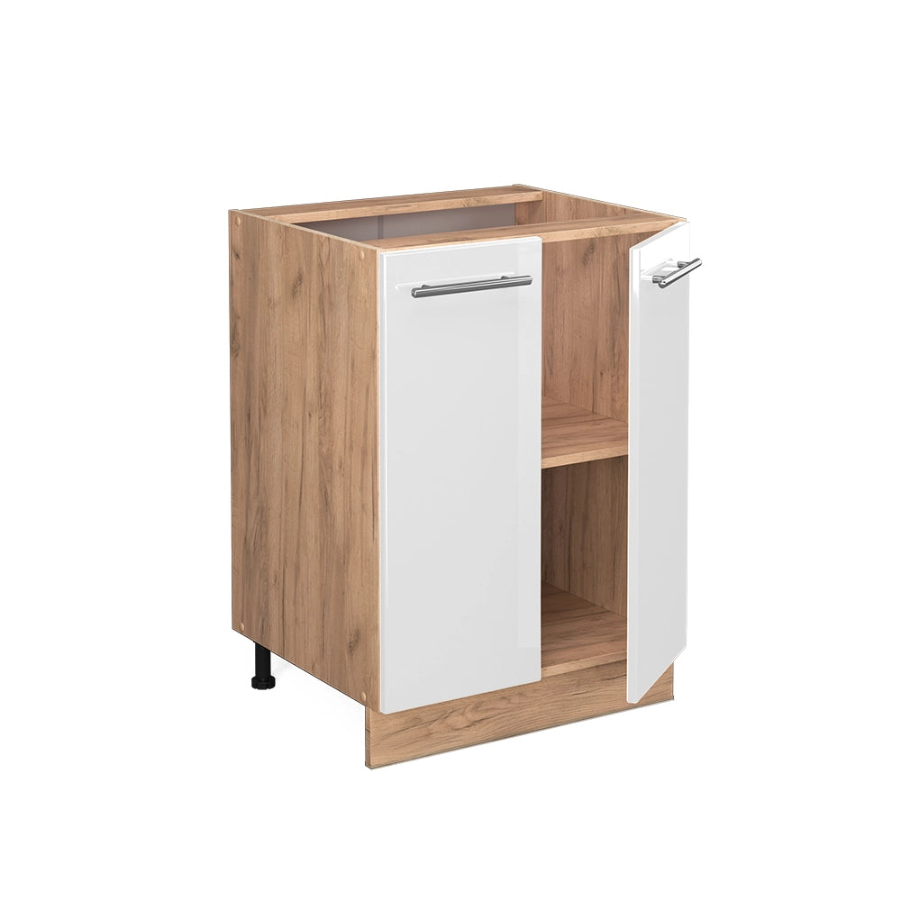 Mobiletto base cucina Fame-Line Bianco lucido/Rovere dorato 60 cm, PL Antracite Vicco