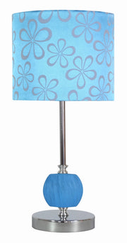 Lampada da tavolo Candellux Cort cromata blu E27 40cm