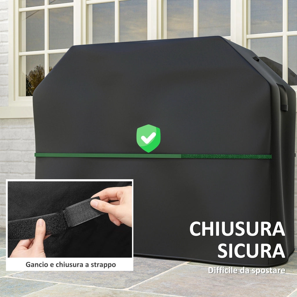 Copertura Barbecue Impermeabile Antivento Oxford 600D ¨C Minimal ¨C 147x61x122 cm Nero