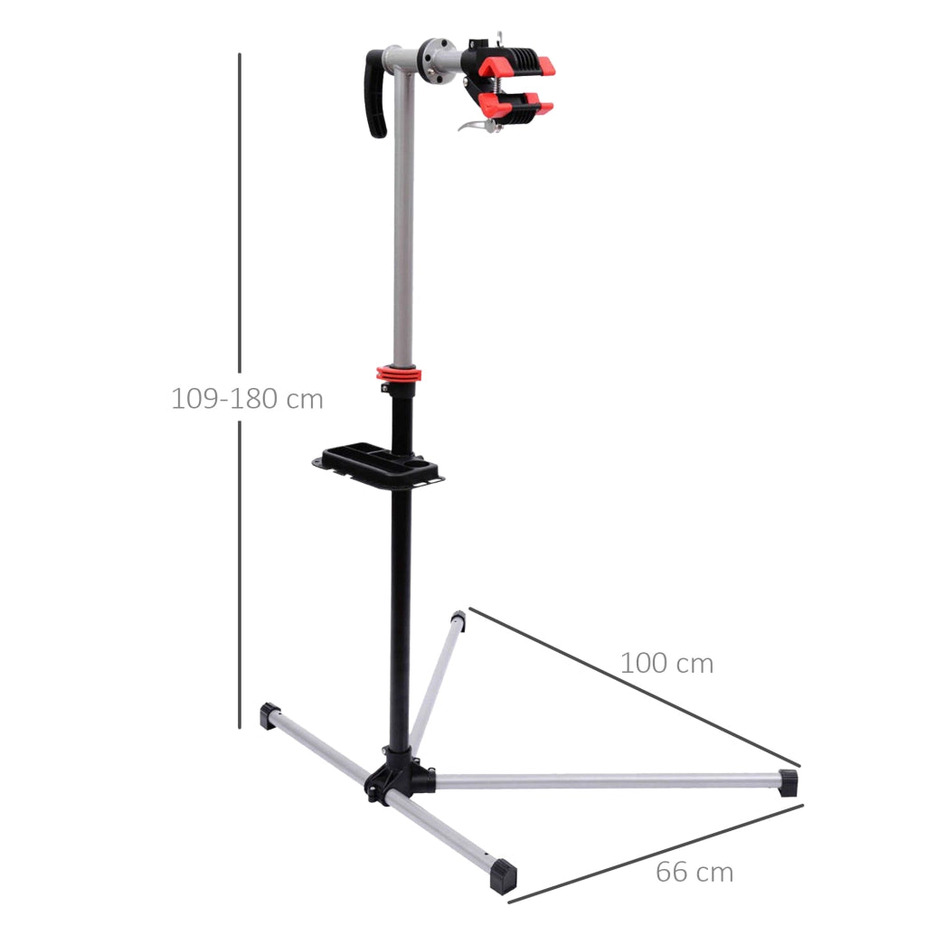 Cavalletto Riparazione Bici Regolabile Girevole ¨C Xylo ¨C 100x66x180 cm Nero