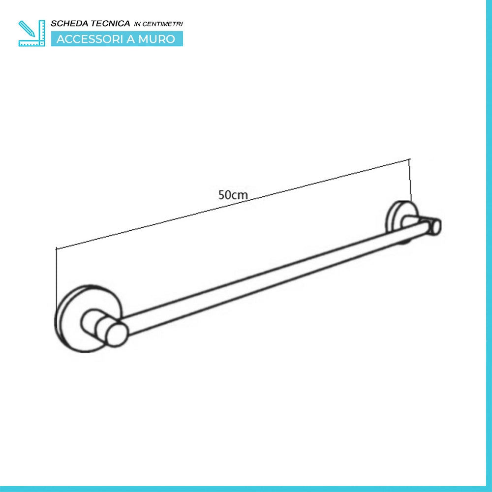 Set accessori a muro 6 pezzi in metallo cromato e ABS viti incluse  Sprint