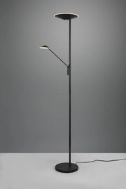 BRANTFORD PIANTANA LED 30W 3500lm- 6,5W 650lm, 2700+3200+4000K METALLO NERO CON LUCE DA LETTURA CON INTERRUTTORI TOUCH DIMMERABILE H. 180CM
