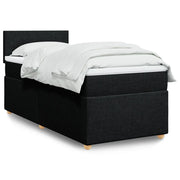 Letto a Molle con Materasso Nero Singolo in Tessuto 3286857