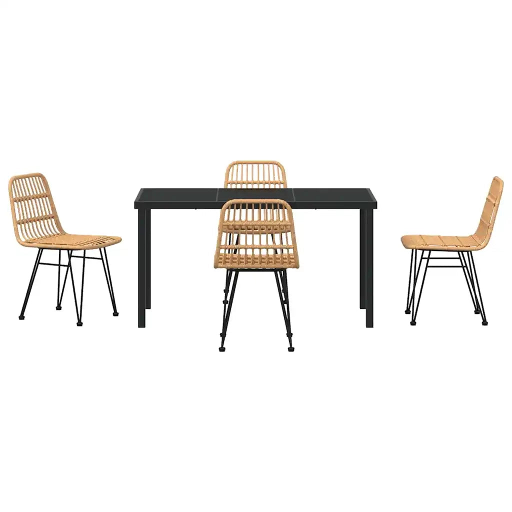 Set da Pranzo per Giardino 5 pcs Marrone 3379193