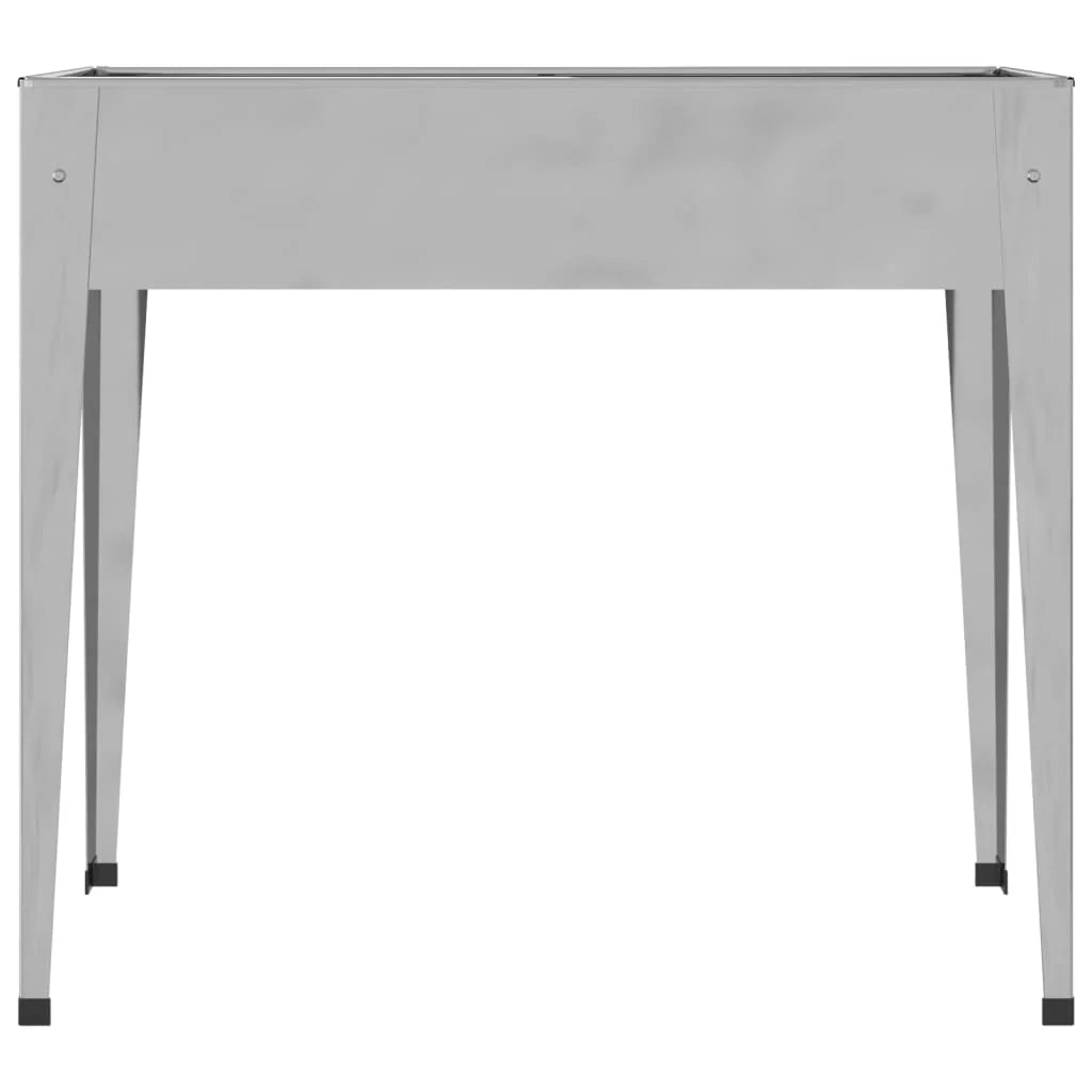 Fioriera rialzata per piante fiori giardino terrazze set da 2 acciaio zincato argento 02_0039007