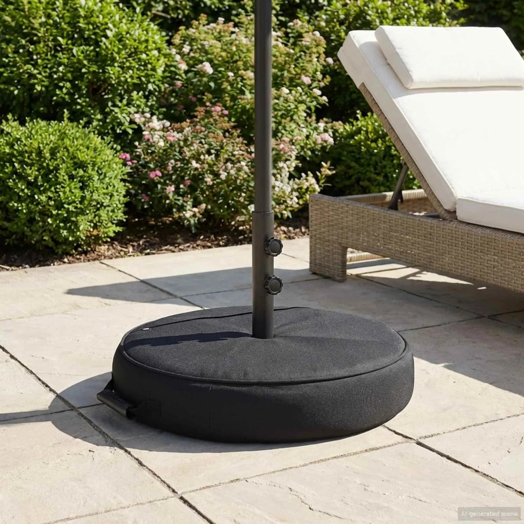Base per Ombrello da Patio-Supporto per ombrellone 60 x 60 cm Acciaio Nero
