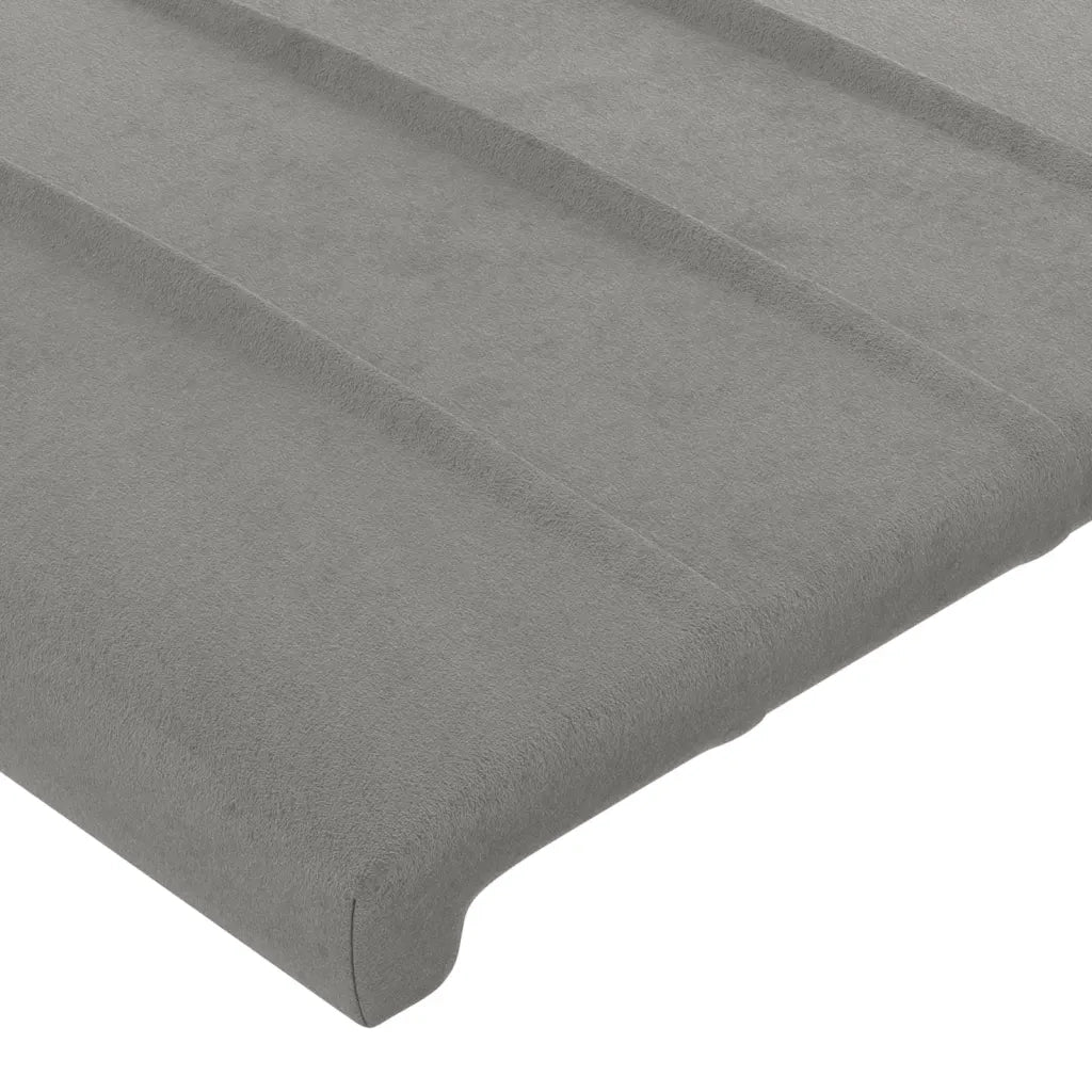 Testiera ad Orecchio-Testata con Orecchie Grigio Chiaro 203x16x78/88 cm in Velluto 589377