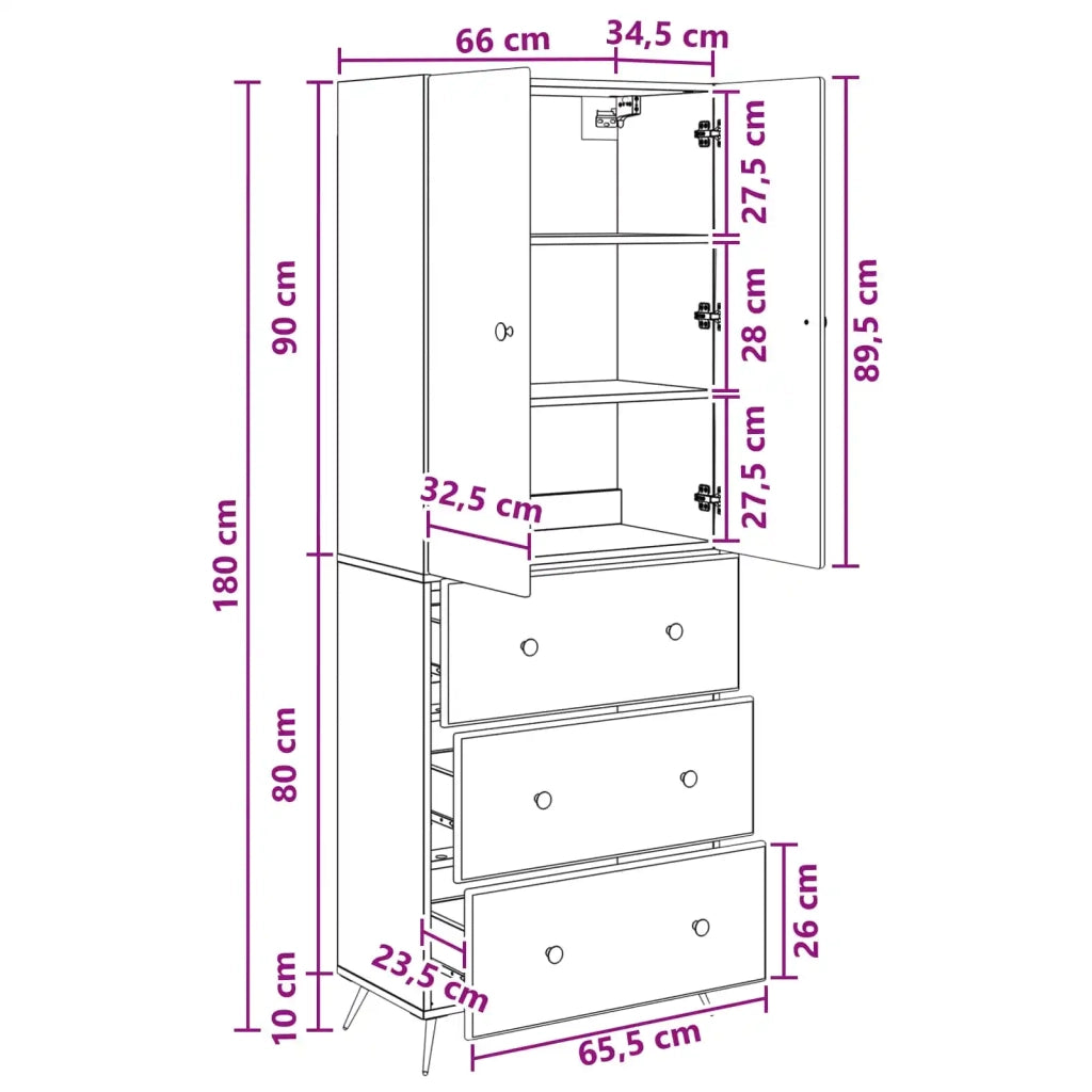 Set di armadi 2 pz 66 x 34,5 x 90 cm Legno ingegnerizzato 3416886