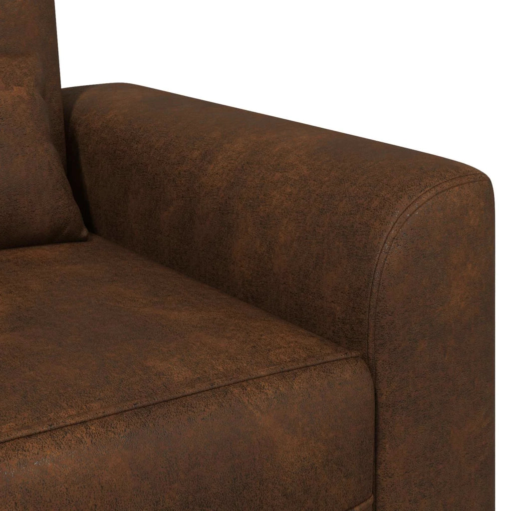 Poltrona Marrone Pelle Scamosciata Sintetica 42042475