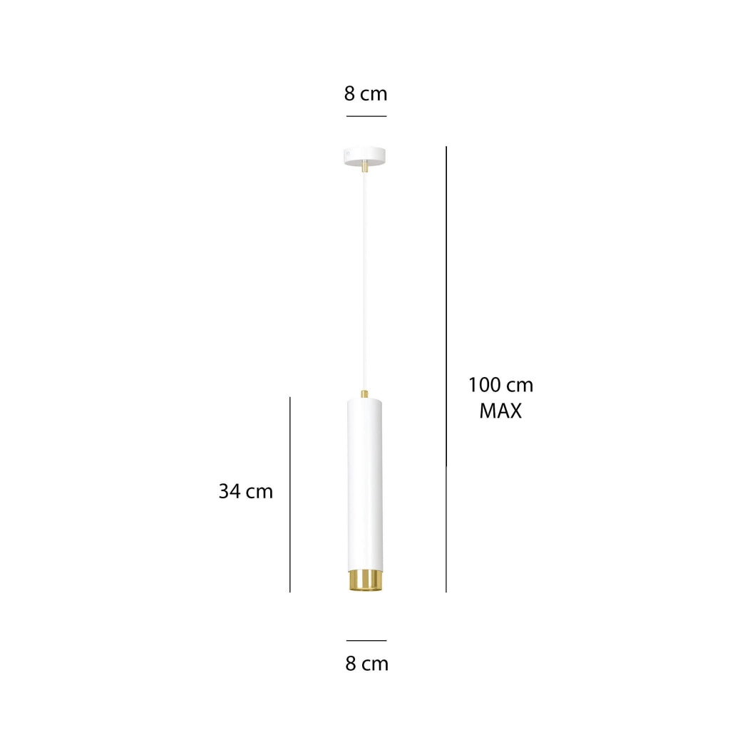 Lampada sospensione Emibig KIBO bianco oro GU10 Ø8cm