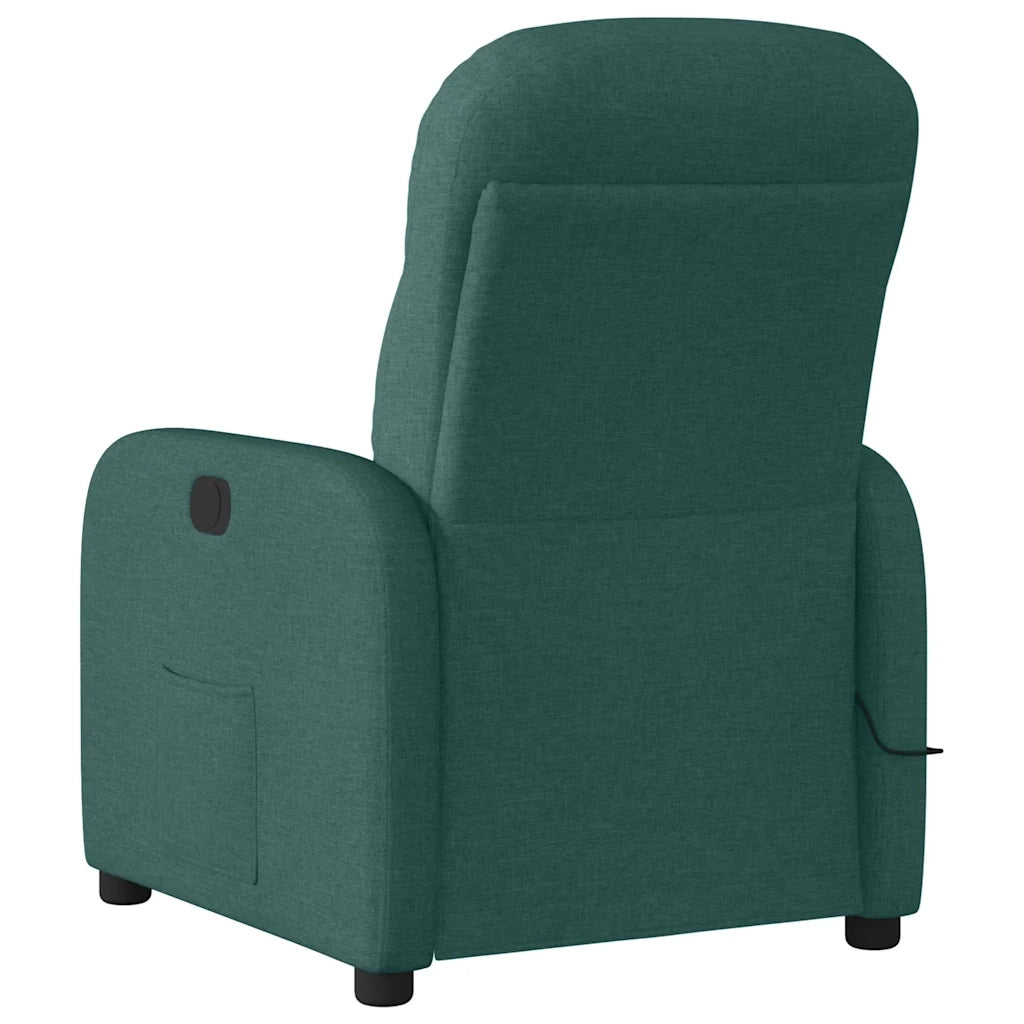 Poltrona Massaggiante Reclinabile Verde Scuro in Tessuto 4015538