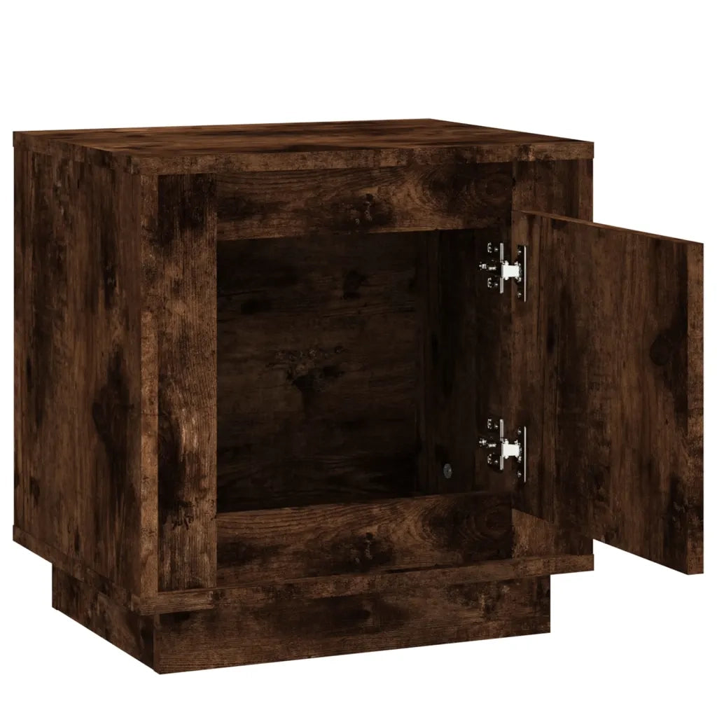 Set di 2 Comodini | Armadio da Notte | Mobiletto da notte Rovere Fumo 44x35x45 cm in Legno Multistrato