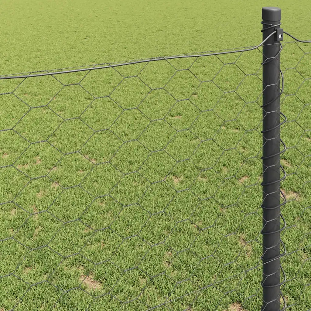 Recinzione Esagonale Grigio 1,5 x 50 m PVC 42005584