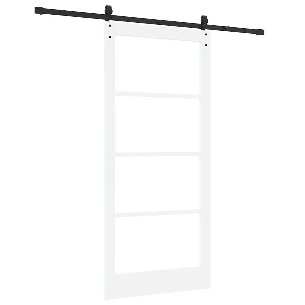Porta scorrevole Bianco e Nero 93 x 202 cm 3332400