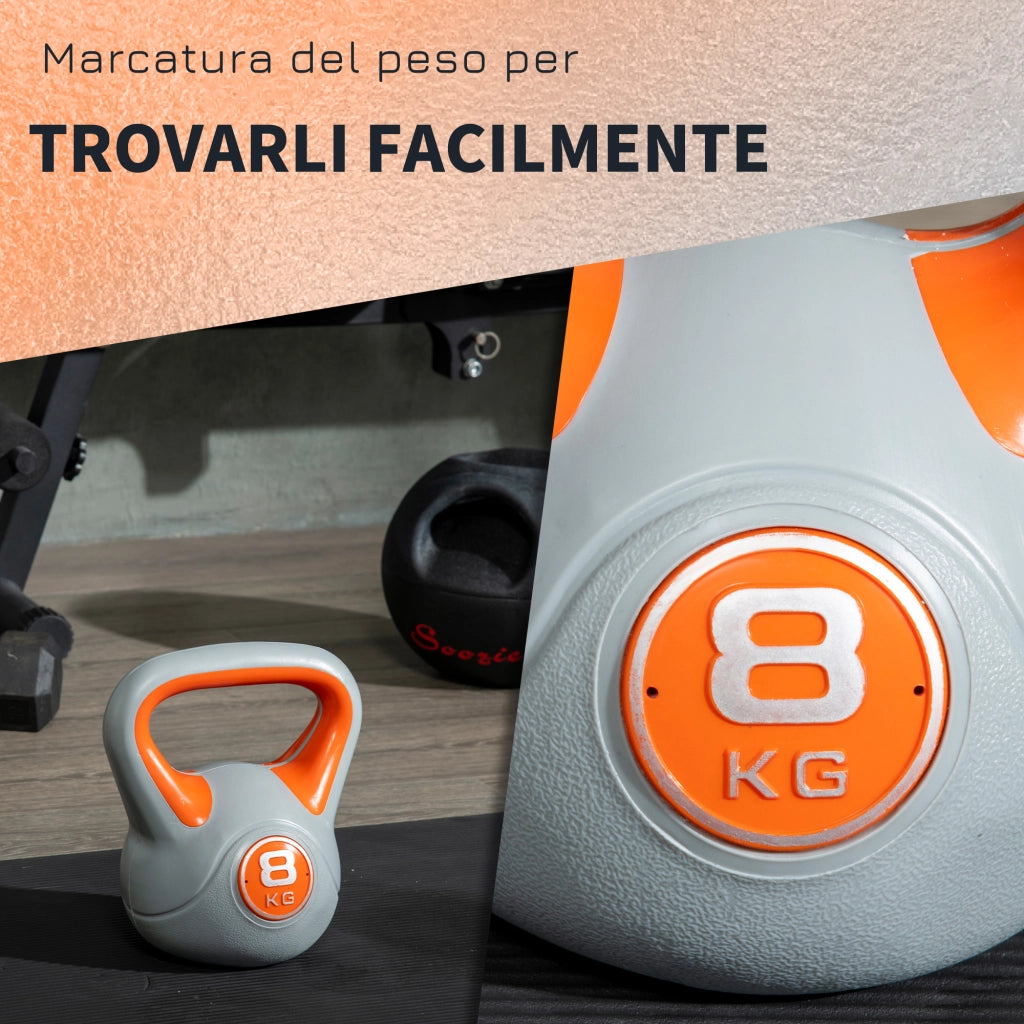 Kettlebell 8 kg ¨C Minimal ¨C Arancione 20x14x24 cm