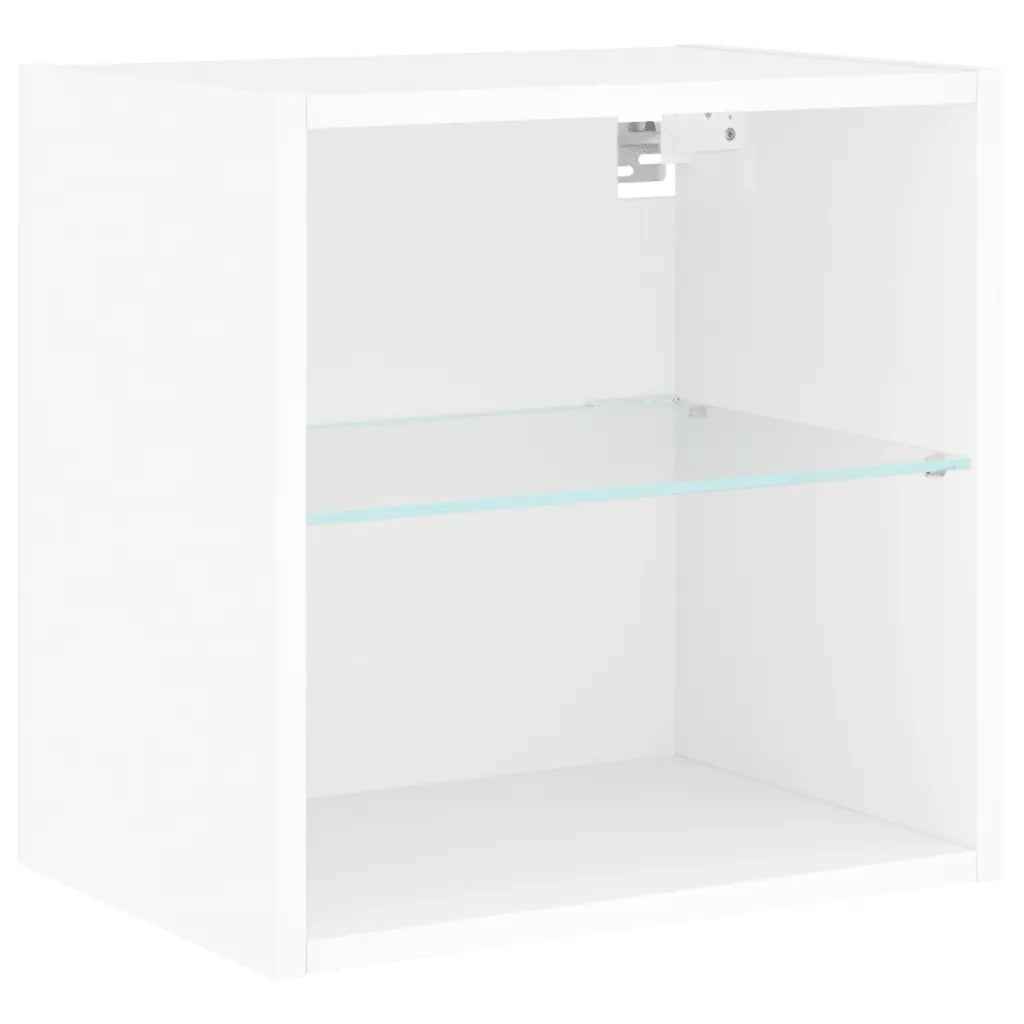 Comodino con Luci LED a Parete Bianco 837064