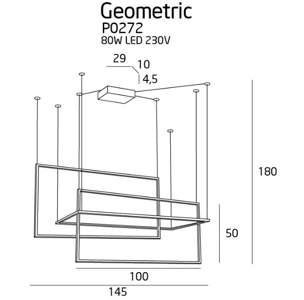 Lampada a sospensione Geometric bianca LED 79,8W Maxlight