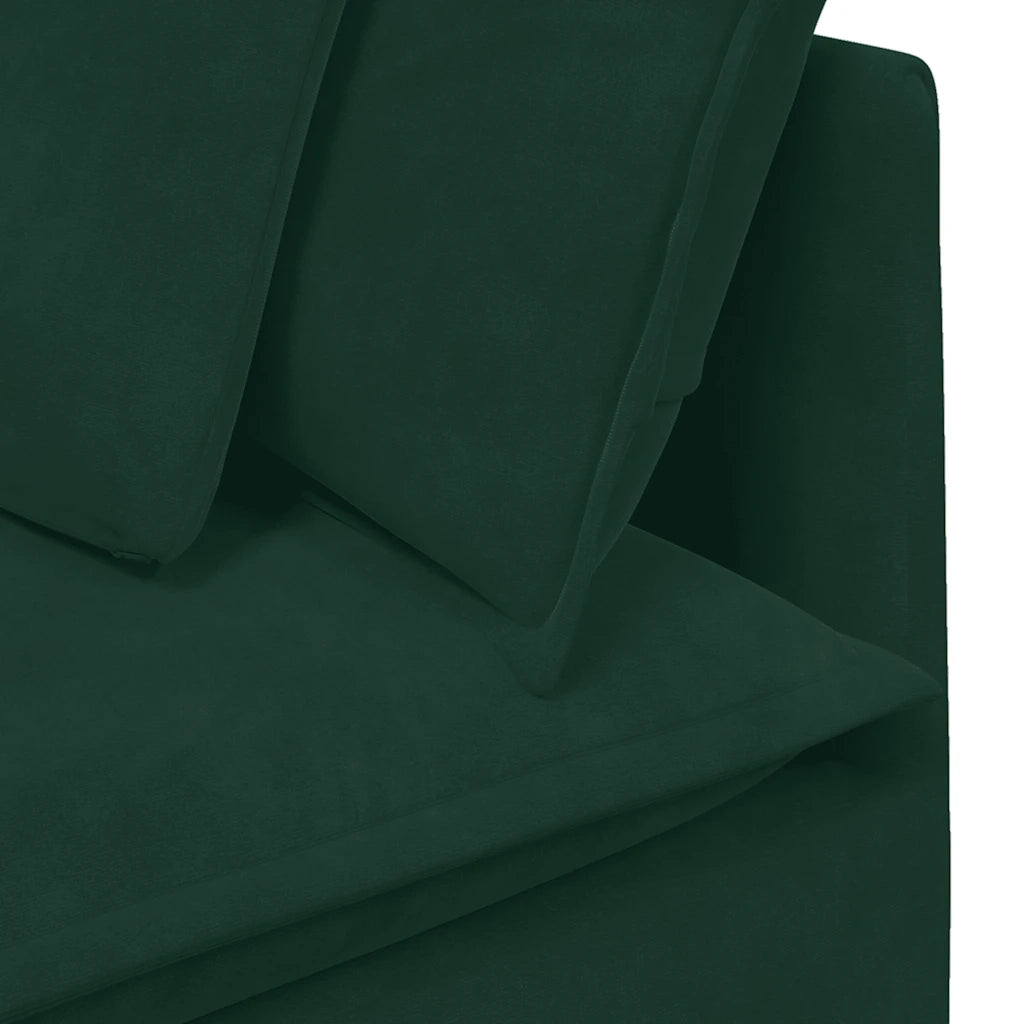 Divano Modulare con Cuscini in Velluto Verde Scuro 3321251
