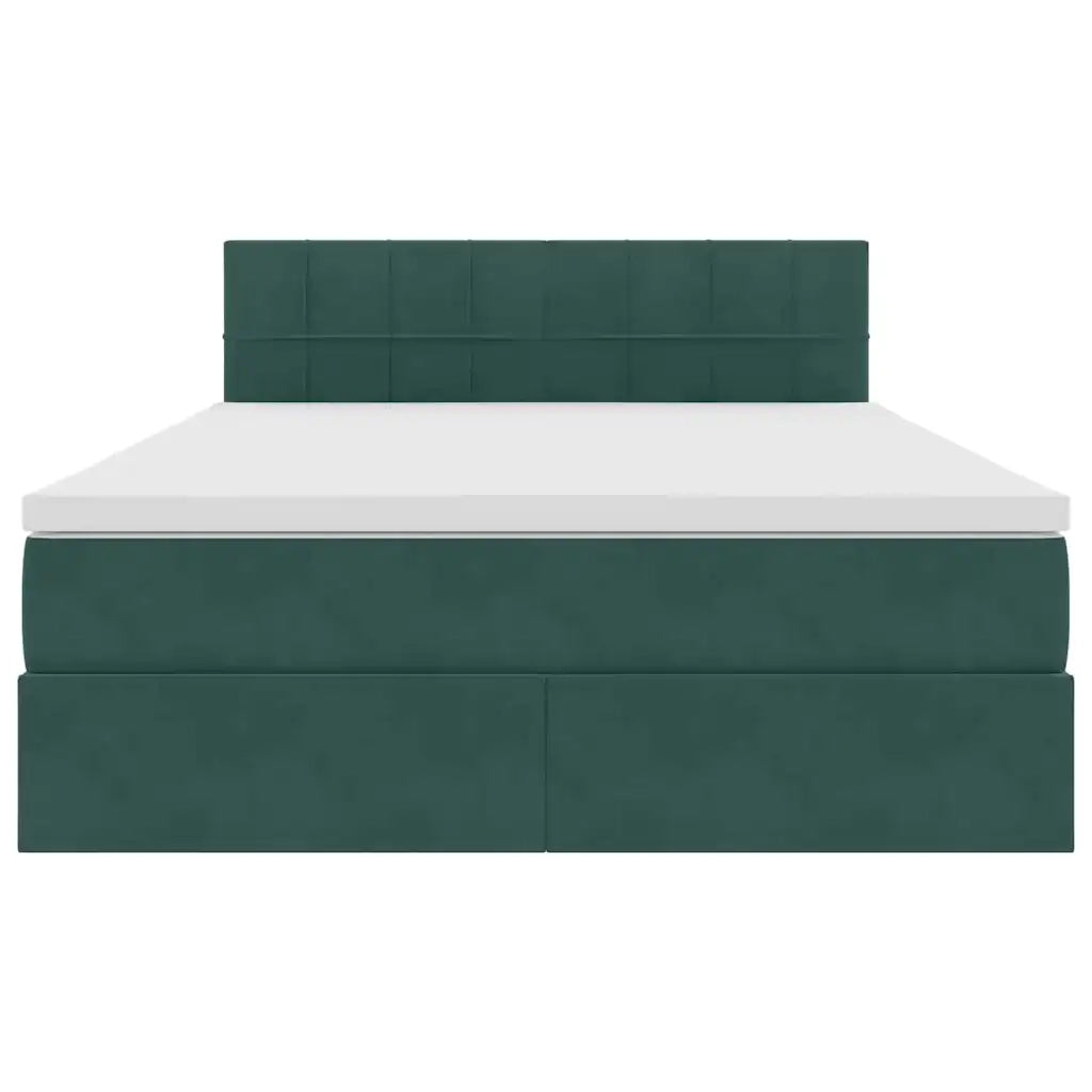 Letto con Contenitore Verde Scuro 140 x 200 cm Velluto