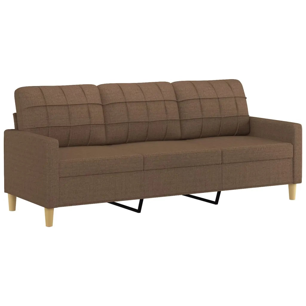Set di Divani 2 pz con Cuscini Marrone in Tessuto 3201325