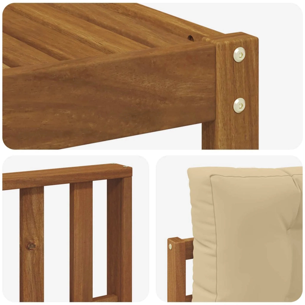 Set di divani da esterno con cuscino 6 pcs Naturale e Beige 3367821