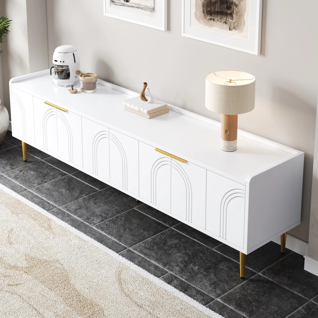 Cassettiera TV bianca in MDF lunghezza 170 cm