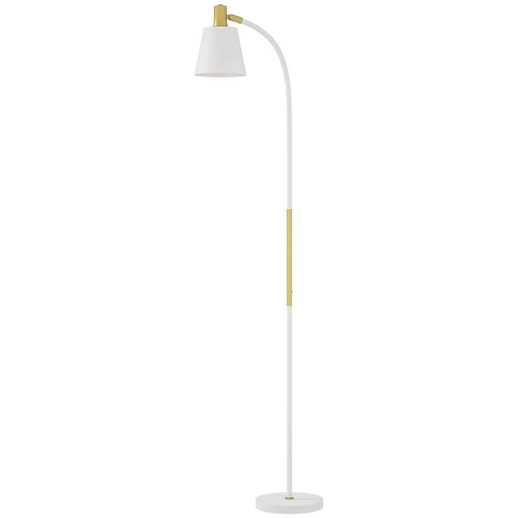 Lampada da Terra LED Regolabile ¨C Xylo ¨C Bianco e Oro 49x21x127-160 cm