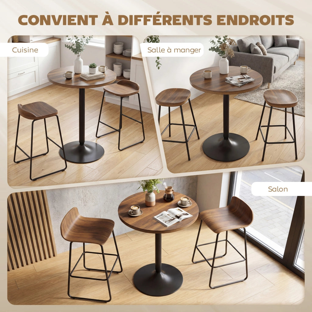 Tavolo da bar rotondo 60 cm ¨C zephmum ¨C noce