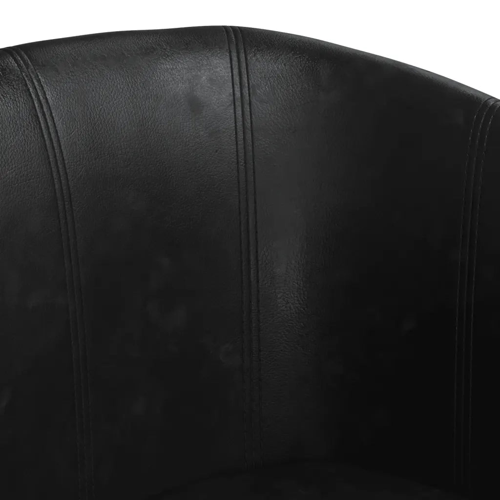 Poltrona Cabriolet e Poggiapiedi Nera Similpelle 356491
