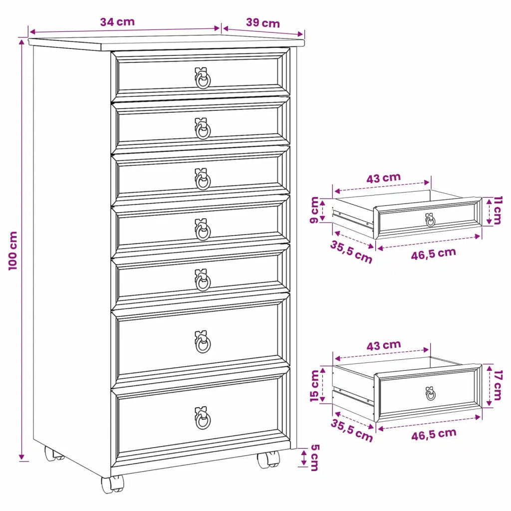 Armadietto Rotolante con Cassetti CORONA Bianco 42040538